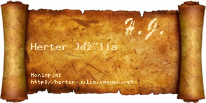 Herter Júlia névjegykártya